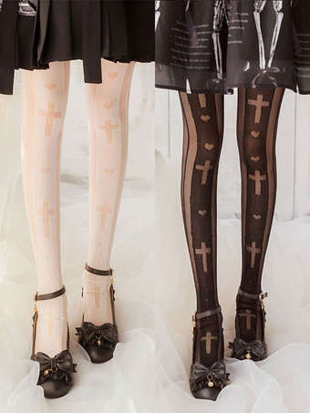 ゴスロリ ストッキング ホワイト アクセサリー ポリエステル ロリータ アクセサリー
