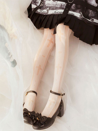 ゴスロリ ストッキング ホワイト アクセサリー ポリエステル ロリータ アクセサリー