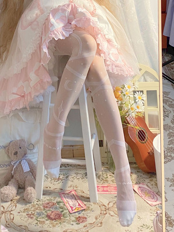 白いロリータ ストッキング アクセサリー ポリエステル ロリータ アクセサリー