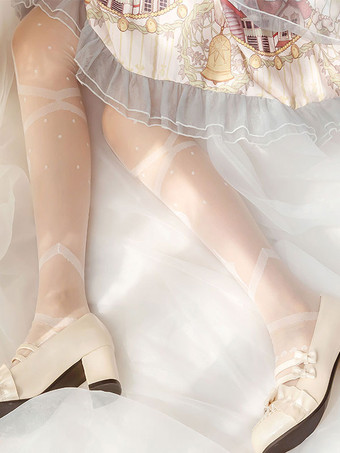 白いロリータ ストッキング アクセサリー ポリエステル ロリータ アクセサリー