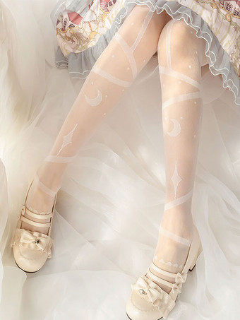 ホワイト 白いロリータ ストッキング アクセサリー ポリエステル ロリータ アクセサリー
