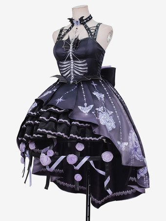 甘ロリータ ペチコート ポリエステル アップリケ アクセサリー パープル ウーブン ロリータ アンダースカート