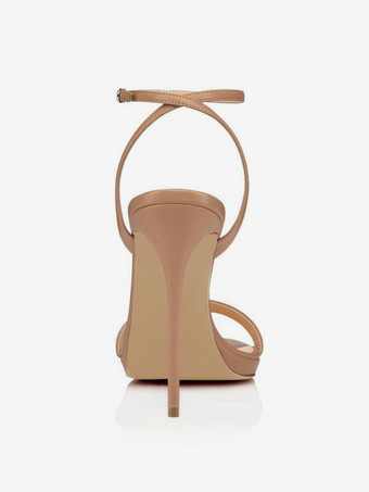 ハイヒールサンダル女性オープントゥスティレットヒールアンクルストラップドレスシューズ