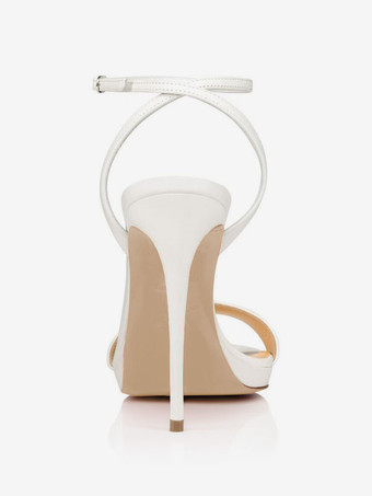 ハイヒールサンダル女性オープントゥスティレットヒールアンクルストラップドレスシューズ