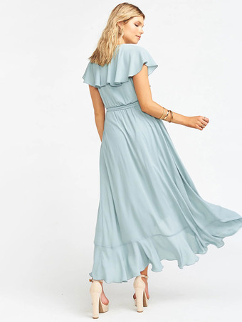 ブライドメイドドレス Aライン くるぶし丈 シフォン フォーマルガウン 自由なカスタマイズ