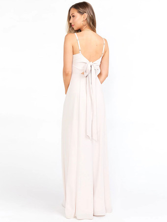 ブライドメイドドレス Aライン マキシレングス レースアップ ウェディングパーティードレス 自由なカスタマイズ