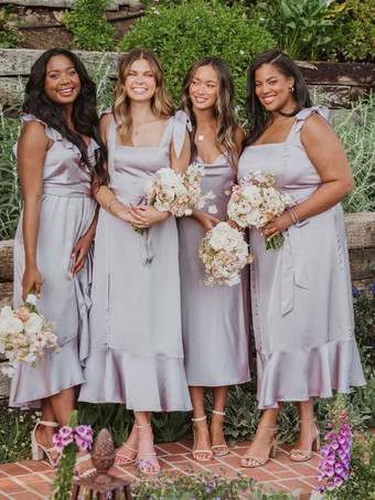 ブライドメイドドレス Aライン マキシレングス バックレス フォーマルガウン 自由なカスタマイズ