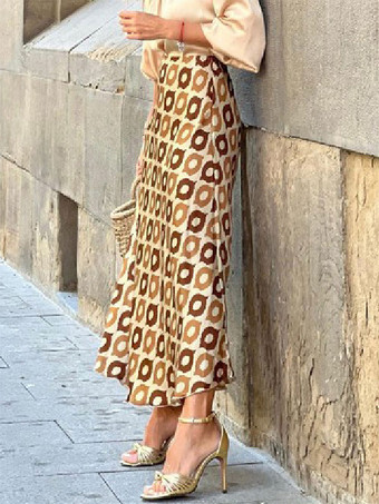 スカート レディース ゴールド ポルカドット ロング マキシスカート レディース ボトムス
