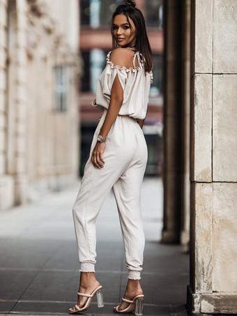 Jumpsuit V-Neck Lace Up Summer One Piece Outfit - Milanoo.com
