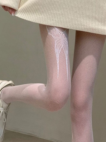 女性用靴下 ブラックアニマルプリントランジェリー