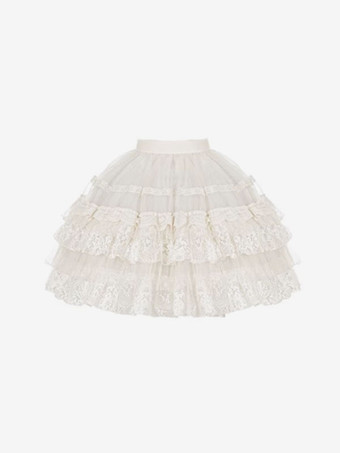 甘いロリータ アクセサリー エクリュ ホワイト レース フリル エプロン ポリエステル その他