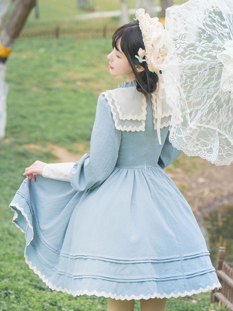 スウィートロリータドレス ポリエステル 長袖 スウィートドレス ロリータドレス