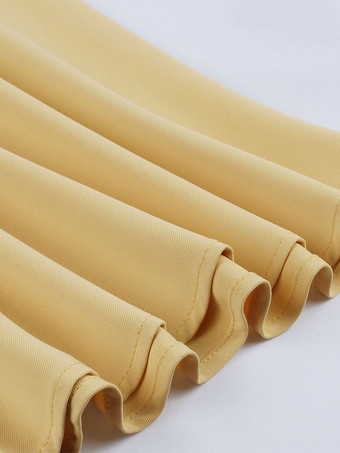 ヴィンテージドレス　1950年代オードリー・ヘップバーン風　ブルー　ボウ　二次会　お呼ばれ　発表会　スウィングワンピース