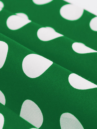 レトロワンピース　1950年代オードリー・ヘップバーン風　ジュエルネック　半袖　膝丈　水玉　二次会　お呼ばれ　発表会　ロカビリーワンピース