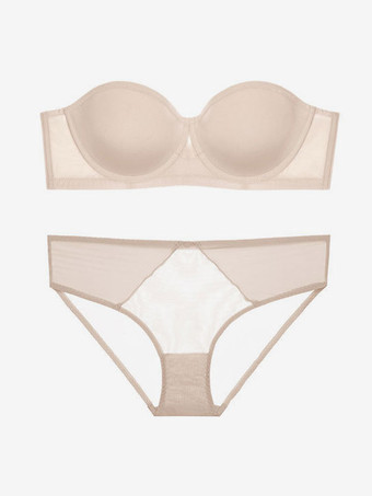 女性用ブラ ブラック ナイロン 2ピース ランジェリー