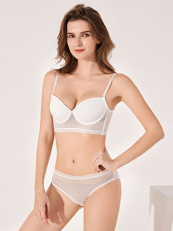 女性用ブラ ブラック ナイロン 2ピース ランジェリー