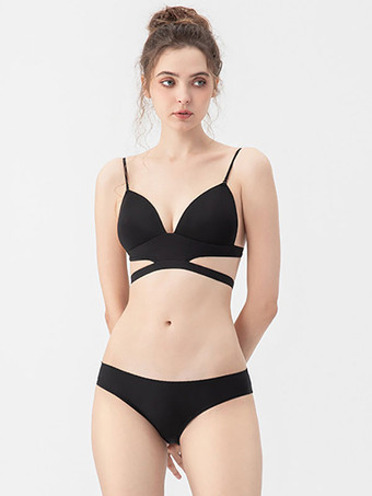 ブラック ブラ Fpr 女性ブラック ナイロン ランジェリー