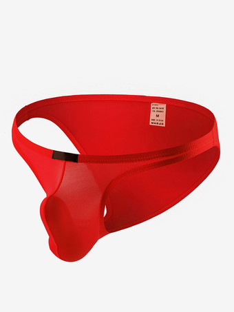 レッド 男性用ブリーフ ナイロン セクシー