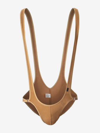 ブラウン メンズ アンダーシャツ セクシー ポリエステル