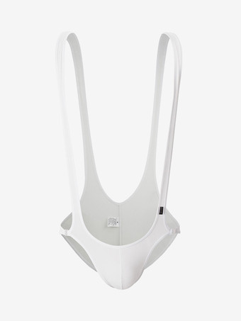 ホワイト メンズ アンダーシャツ セクシー ポリエステル