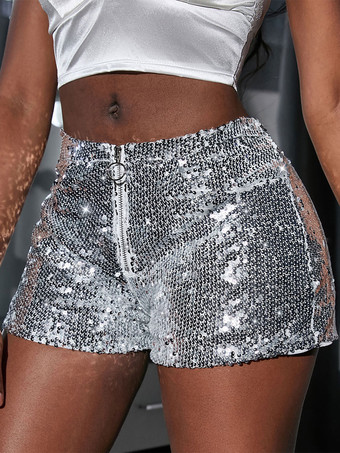 クラブウェア ジッパー セクシー ブラック スパンコール ボトムス