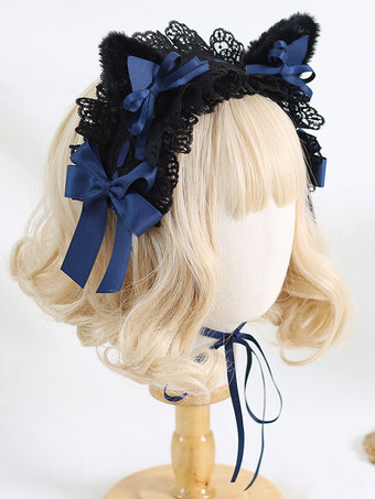 ブルー ゴスロリ アクセサリー バーガンディ リボン レース フリル ポリエステル アクセサリー その他