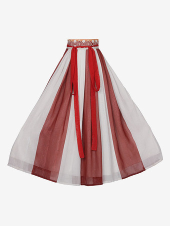 中国風のロリータ衣装赤い花柄長袖スカート オーバー コート