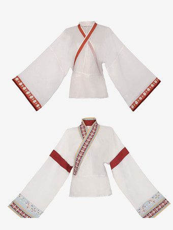 中国風のロリータ衣装赤い花柄長袖スカート オーバー コート