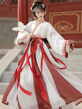 中国風のロリータ衣装赤い花柄長袖スカート オーバー コート