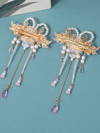 中国風ロリータ アクセサリー シャンパン ポンポン チェーン パール メタル アクセサリー その他