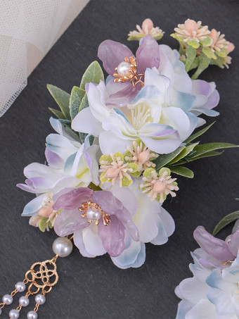 中国風ロリータ アクセサリー ラベンダー 花 チェーン アクセサリー メタル その他