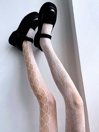 ホワイト ゴスロリ ストッキング ブラック アクセサリー ロリータ アクセサリー