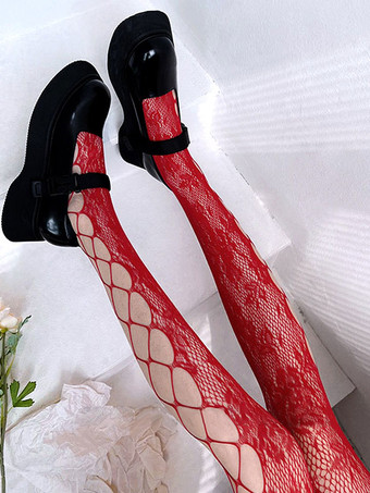 レッド ゴスロリ ストッキング ブラック アクセサリー ロリータ アクセサリー