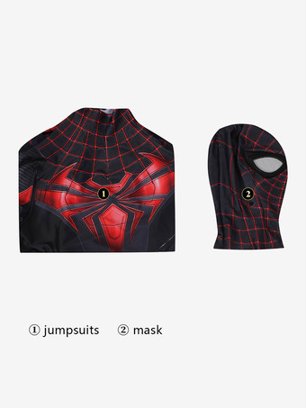 スパイダーマンコスチューム 大人用ゲーム マイルス・モラレス コスプレ アドバンスドテックスーツ