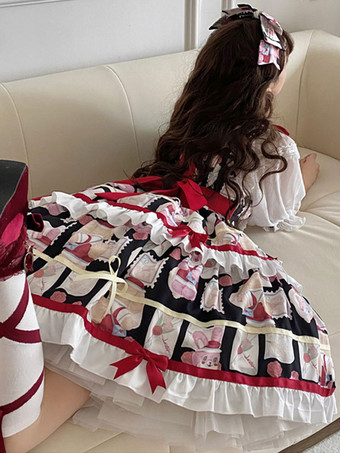 甘いロリータ ドレス ポリエステル ノースリーブ 甘いジャンパー ロリータ ドレス