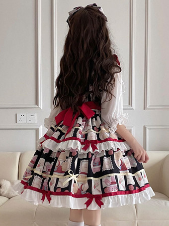 甘いロリータ ドレス ポリエステル ノースリーブ 甘いジャンパー ロリータ ドレス
