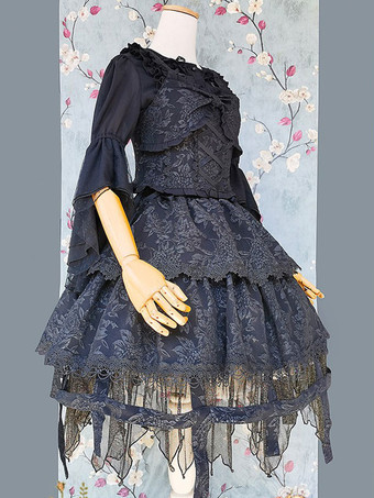 ロリータ スペシャル ロリータ トップ ベスト コスチューム アスレチック ロリータ ブラック ノースリーブ 花柄