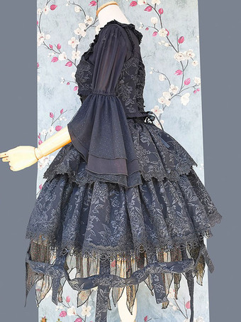 ロリータ スペシャル ロリータ トップ ベスト コスチューム アスレチック ロリータ ブラック ノースリーブ 花柄