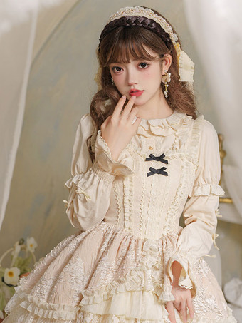 ゴスロリ ブラウス フリル 長袖 ブラウス ロリータ トップ ブラック ロリータ シャツ