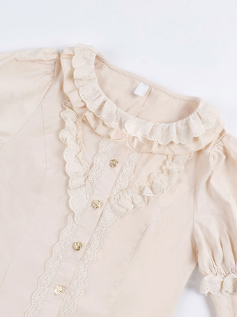 ゴスロリ ブラウス フリル 長袖 ブラウス ロリータ トップ ブラック ロリータ シャツ