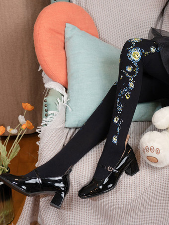 スチーム パンクなロリータ ソックス ブラック アクセサリー ポリエステル ロリータ アクセサリー