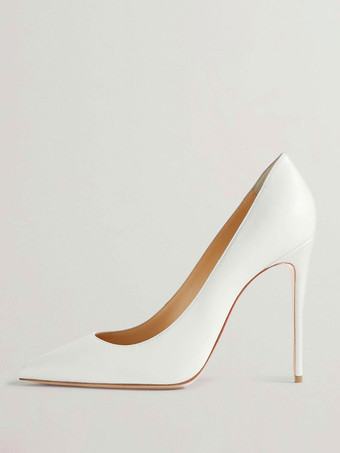 女性用 ヒール スリッポン パンプス ポインテッドトゥ スティレットヒール PUレザー