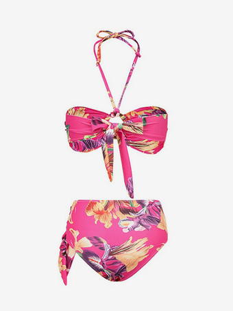 ビキニ 3点セット ローズ レースアップ 夏 セクシー 水着