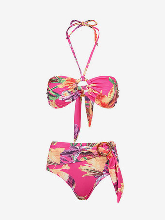 ビキニ 3点セット ローズ レースアップ 夏 セクシー 水着