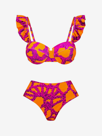 ビキニ 3点セット 女性用 ローズフリル サマービーチ水着