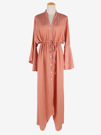 女性カバーアップホワイトレースアップVネックロングスリーブレイヤードサマービーチ水着