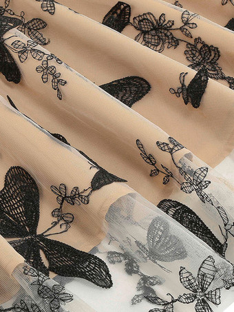 レトロワンピース　1950年代オードリー・ヘップバーン風　黒　ツートン　刺繍ノースリーブ　Vネック　二次会　お呼ばれ　発表会　ロカビリーワンピース