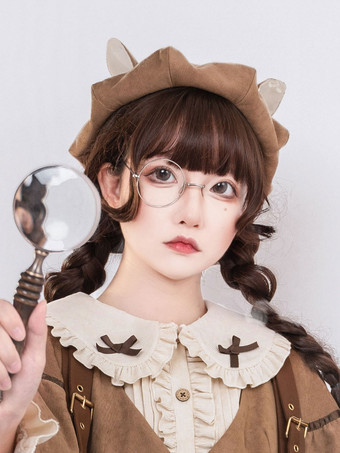 アカデミック ロリータ アクセサリー コーヒー ブラウン ポリエステル繊維 その他