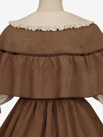 アカデミック ロリータ ポンチョ コーヒー ブラウン ポリエステル サマー ロリータ アウトウェア