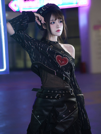 Schwarzes Lolita-Zubehör Halsreif Hut Polyesterfaser Sonstiges